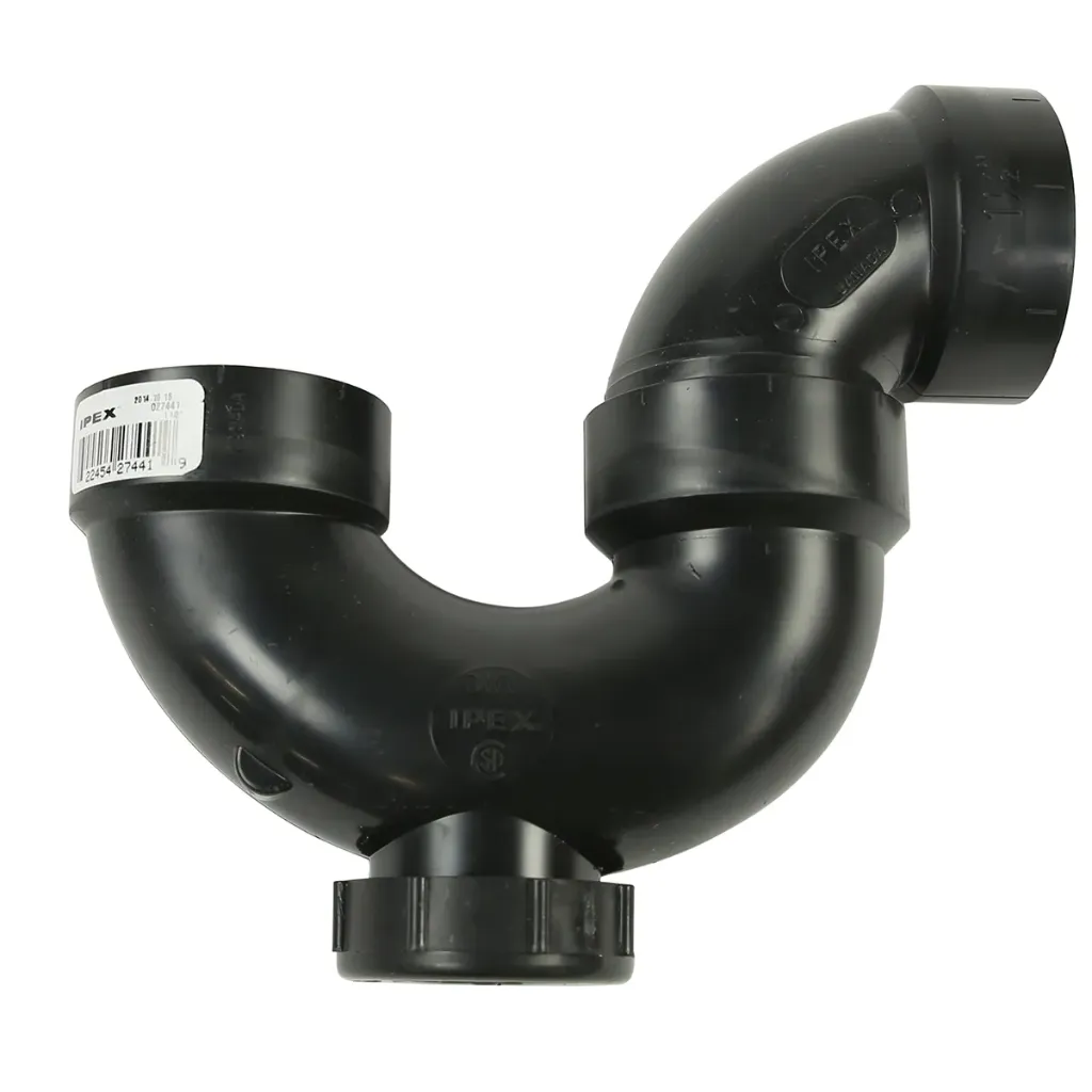 ABS 1.5 inch ptrap w/ cleanout black