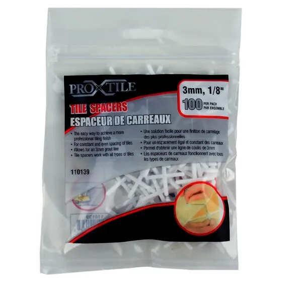 100PK Tile Spacers 3mm 1/8in