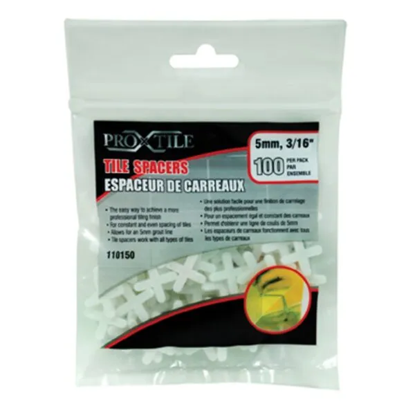 100PK Tile Spacers 5mm 3/16in