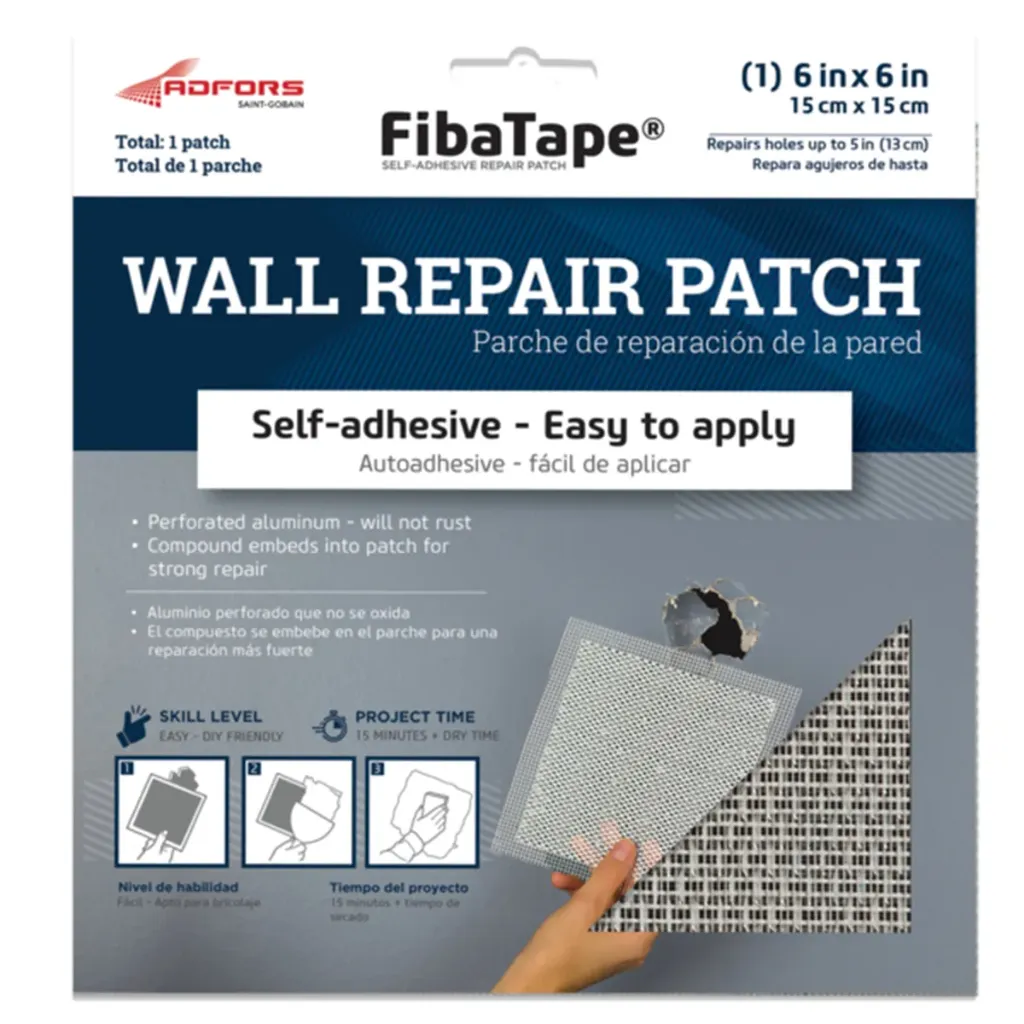 FibaTape Drywall Repair Patch 6 x 6in SelfAdhesive