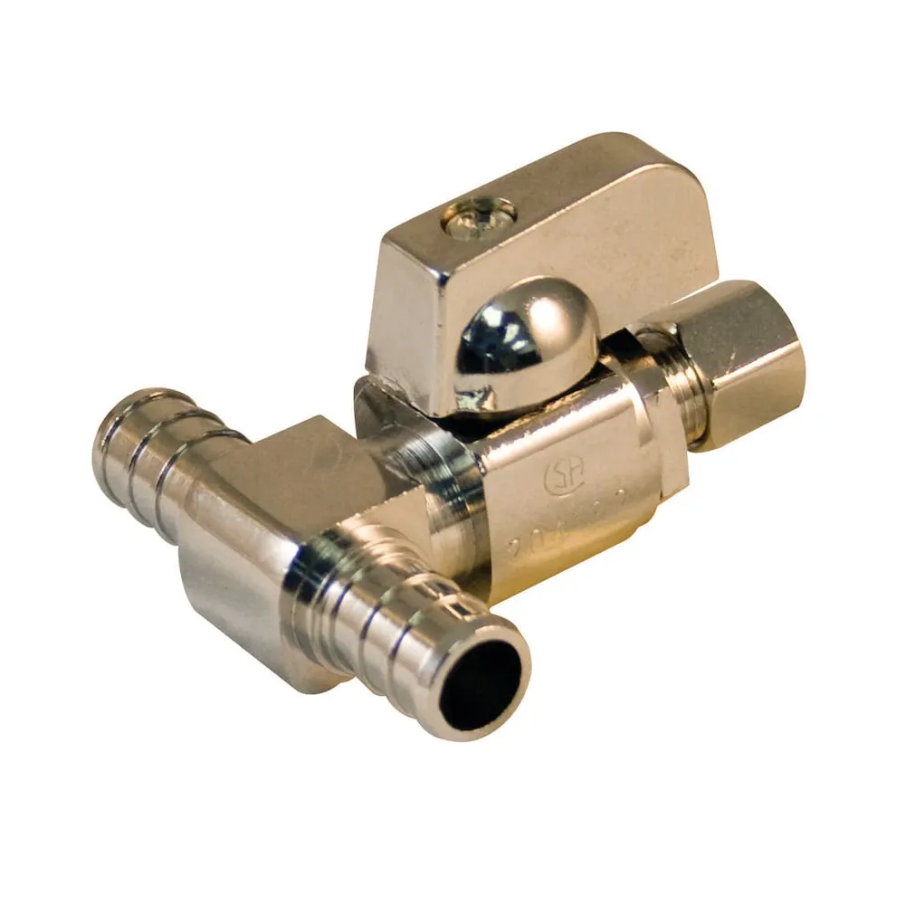 Quarter Turn Ball Valve 1/2inch x 1/2inch x 3/8inch OD pex
