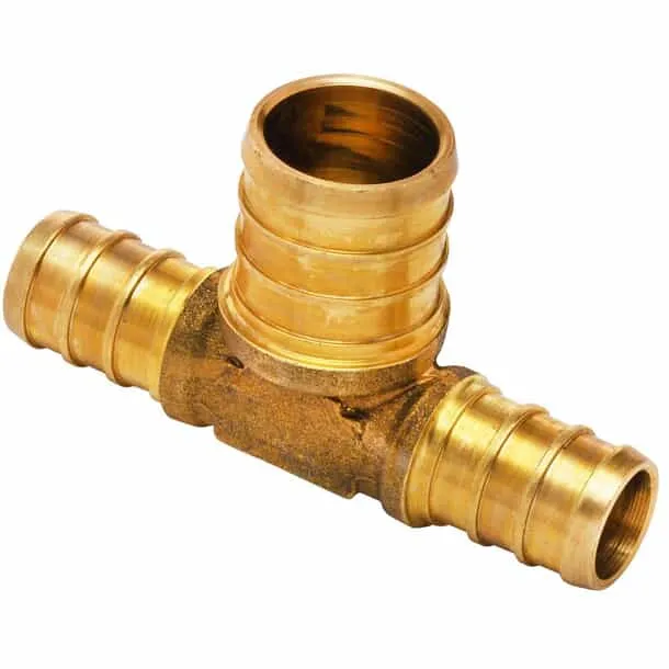 Brass Pex Tee 1/2inch x 1/2 inch x 3/4 inch