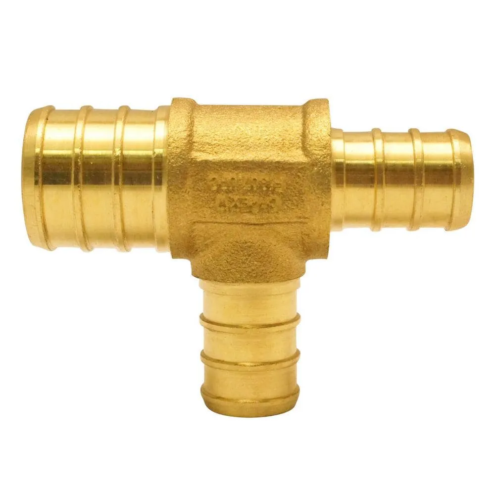 Brass Pex Tee 3/4inch x 1/2inch x 1/2 inch